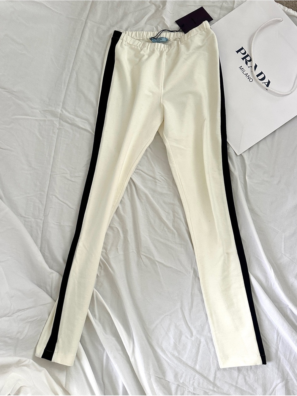 Prada ivory technical fabric leggings Size S